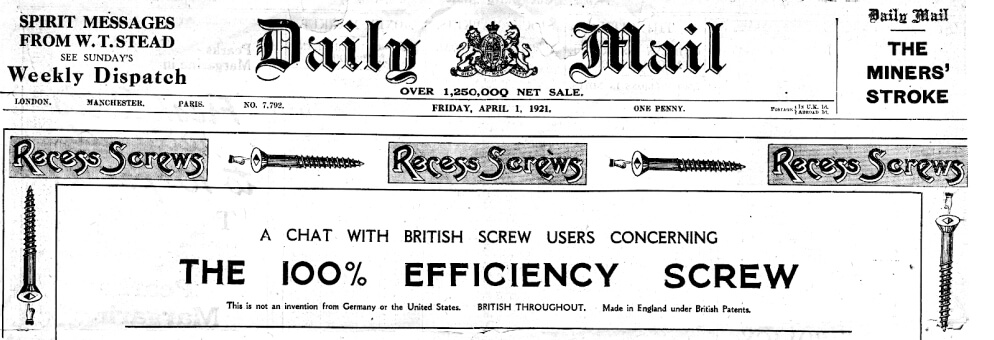 1913 recess screws
