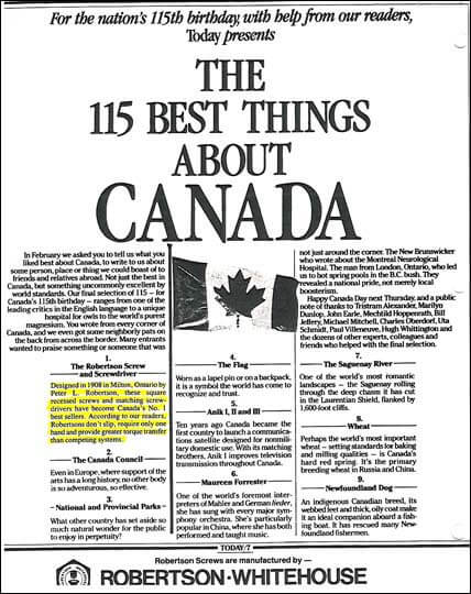 1981 Best things about Canada article